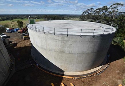 A photo of the new water reservoir at Camberwarra.