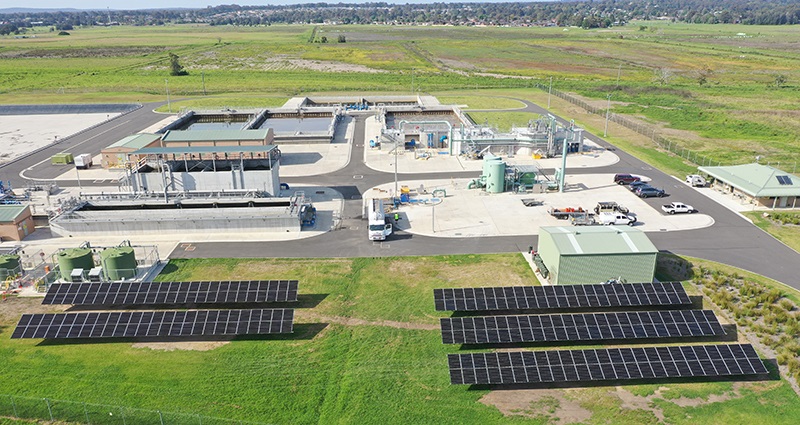 Nowra wastewater treatment plant solar panels